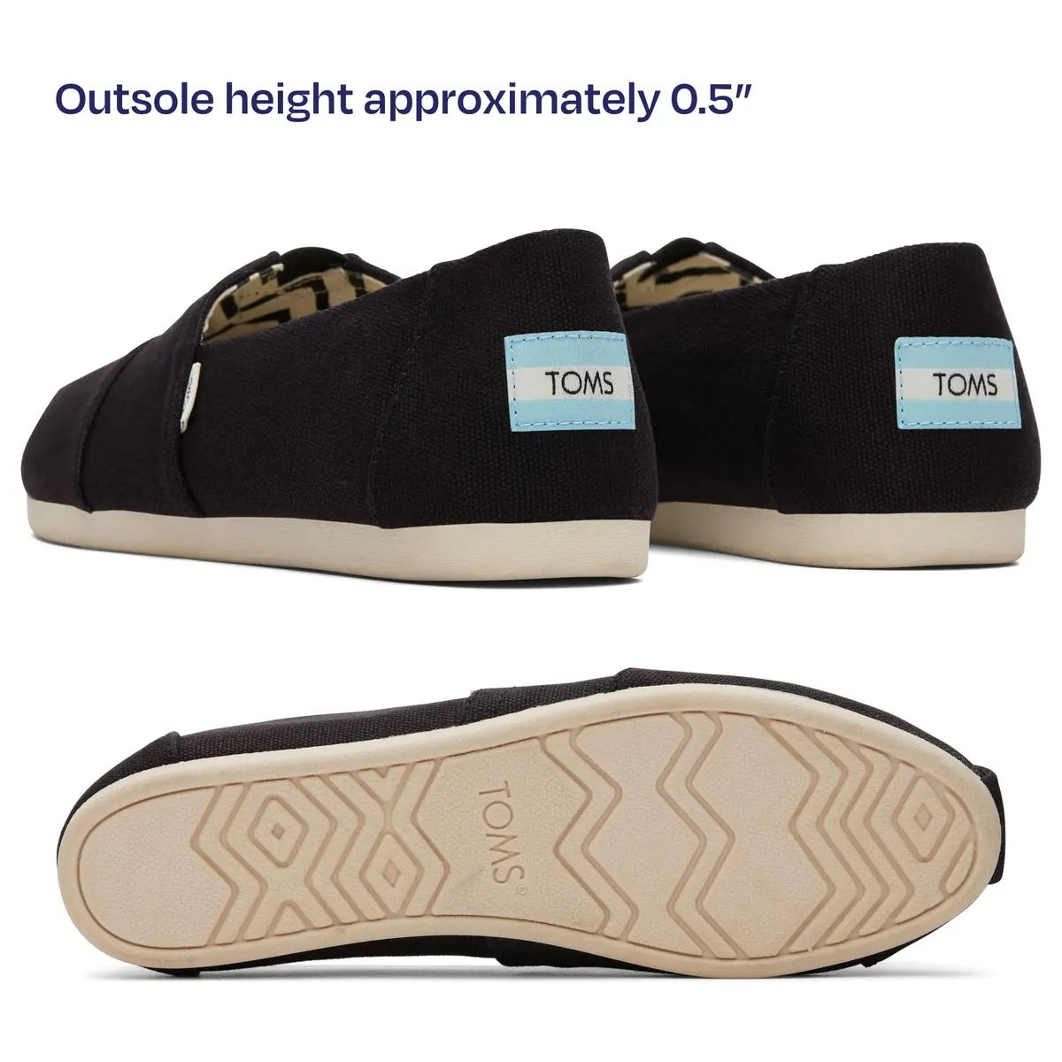 TOMS Women's Alpargata Classic Espadrille Black Recycled Canvas 23.6cm (US 6.5) | Comfortable Slip-On Flats for Everyday Wear - view 7