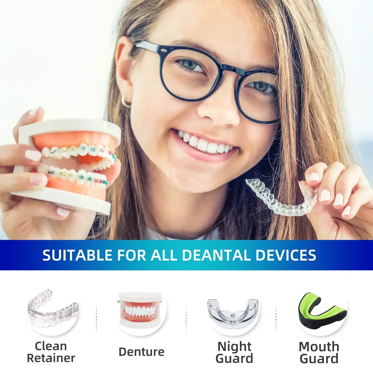 YKL Retainer & Denture Cleaner Tablets 120 Count (4 Months Supply) | Mint Fresh Odor Removal - view 3
