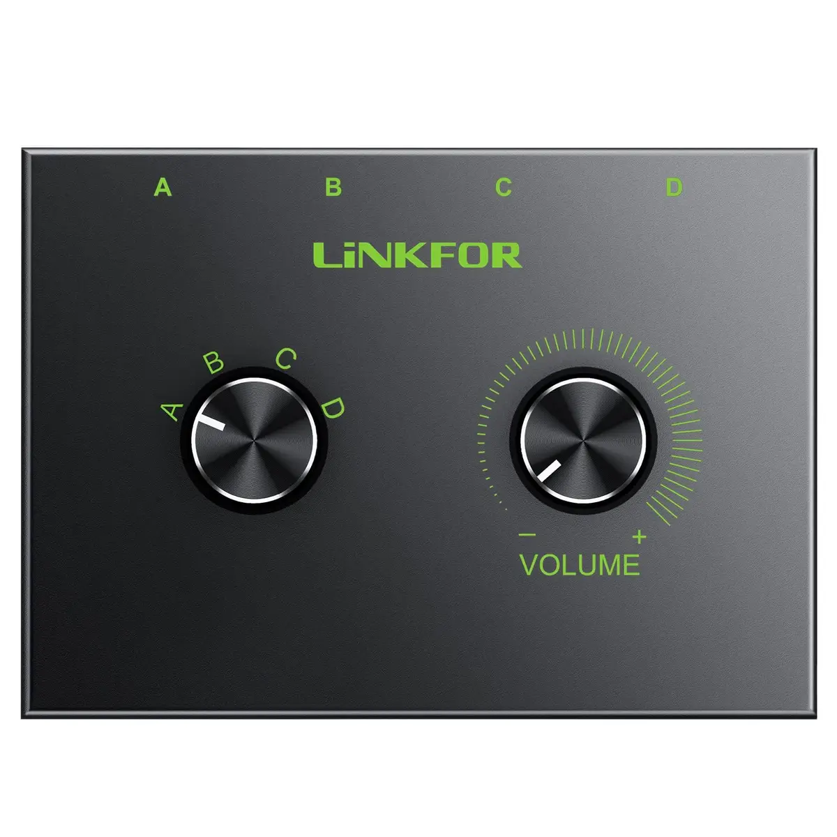 LiNKFOR 4-Port Bidirectional 3.5mm Audio Switch with Volume Control | Compact, Easy Install, Supports 2V Max Signal (70-120c) - view 9