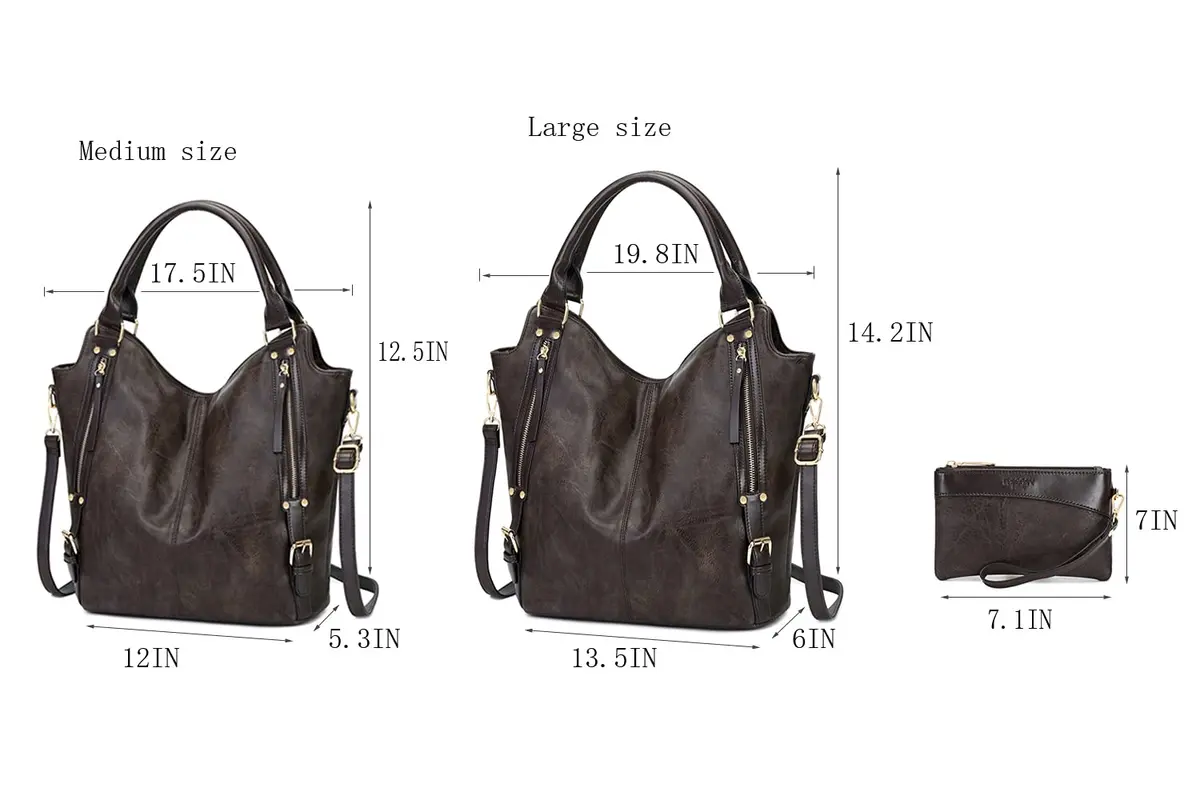 ITSCOSY Women Tote Bag Handbags PU Leather Fashion Hobo Shoulder Bags with Adjustable Shoulder Strap (Deep coffee, M) | Large Capacity & Stylish - view 5