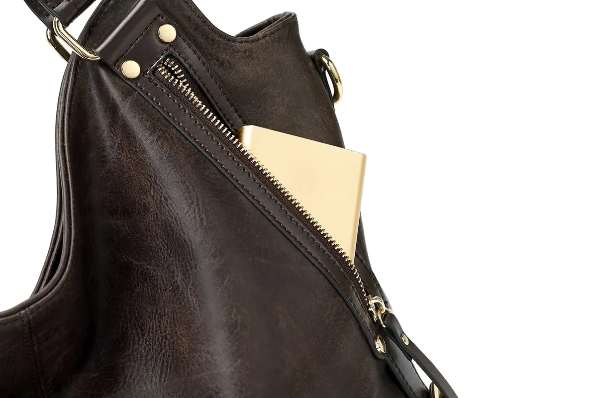ITSCOSY Women Tote Bag Handbags PU Leather Fashion Hobo Shoulder Bags with Adjustable Shoulder Strap (Deep coffee, M) | Large Capacity & Stylish - view 7