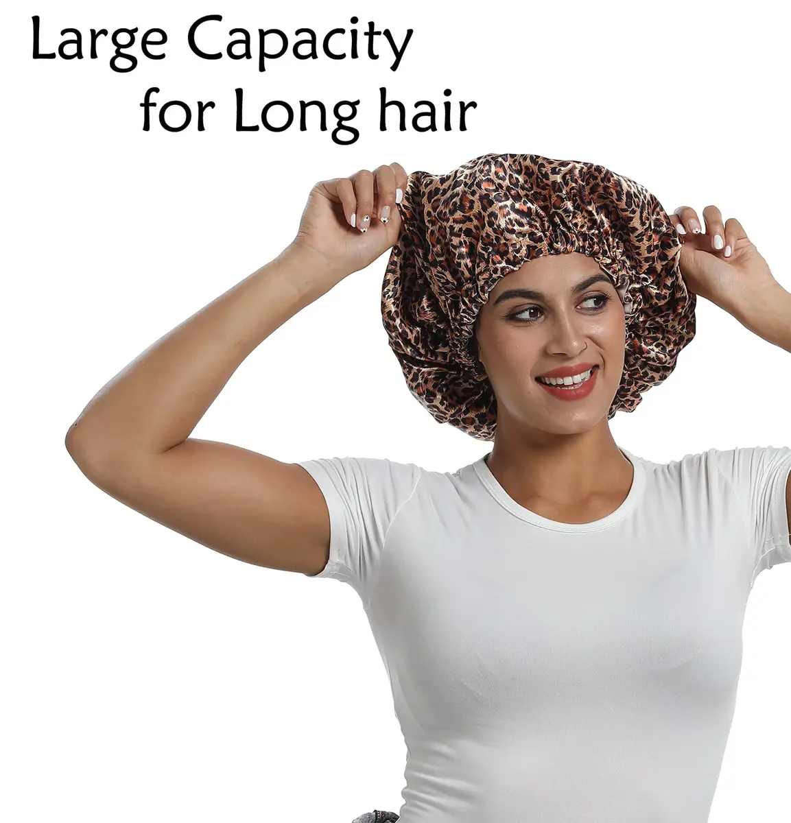 SAYMRE 100% Mulberry Silk Lined Bonnet Adjustable Satin Sleep Cap 19 Momme Silk Bonnet for Women Curly,Long Hair Care | Breathable, Soft & Hair-Friendly - view 4