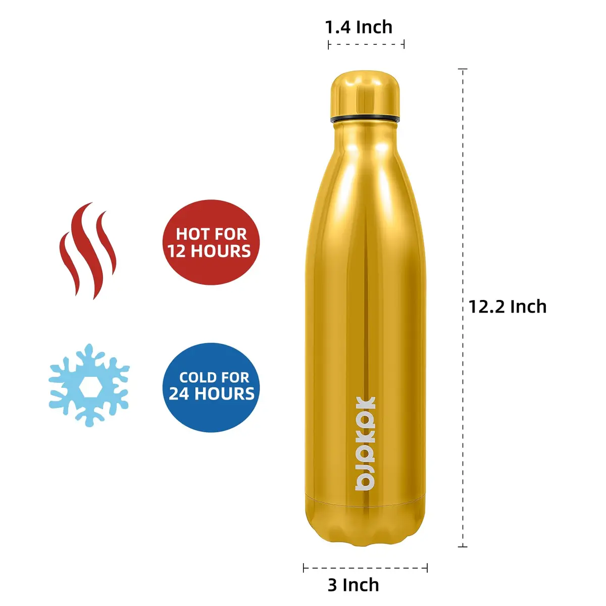 BJPKPK 25 oz Insulated Water Bottle | Double Wall Vacuum, Keeps Hot/Cold, Leak Proof, BPA Free, Car Cup Fit - view 4