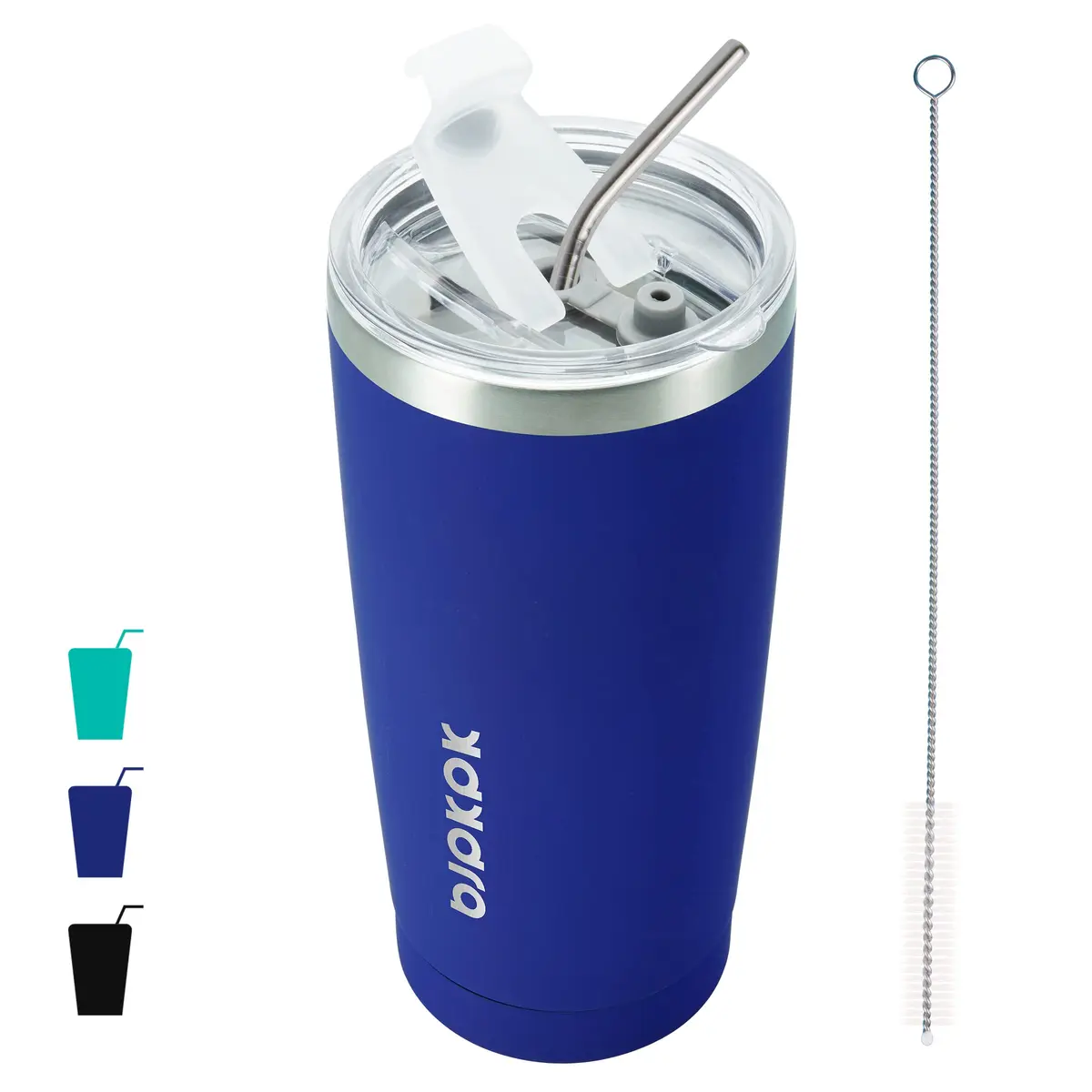 BJPKPK 20 oz Insulated Stainless Steel Tumbler with Lid & Straw | Keeps Drinks Cold 24 Hrs, Hot 12 Hrs - main product image