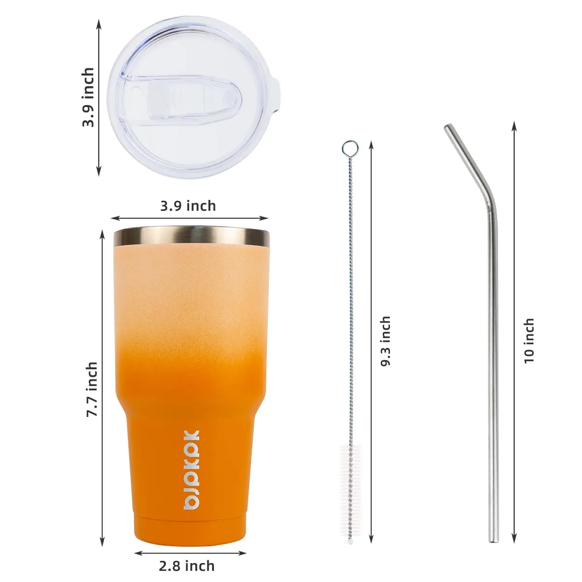 BJPKPK 890ml (30 oz) Insulated Tumbler with Lid and Straw | Double Wall Vacuum Stainless Steel Travel Mug - view 4