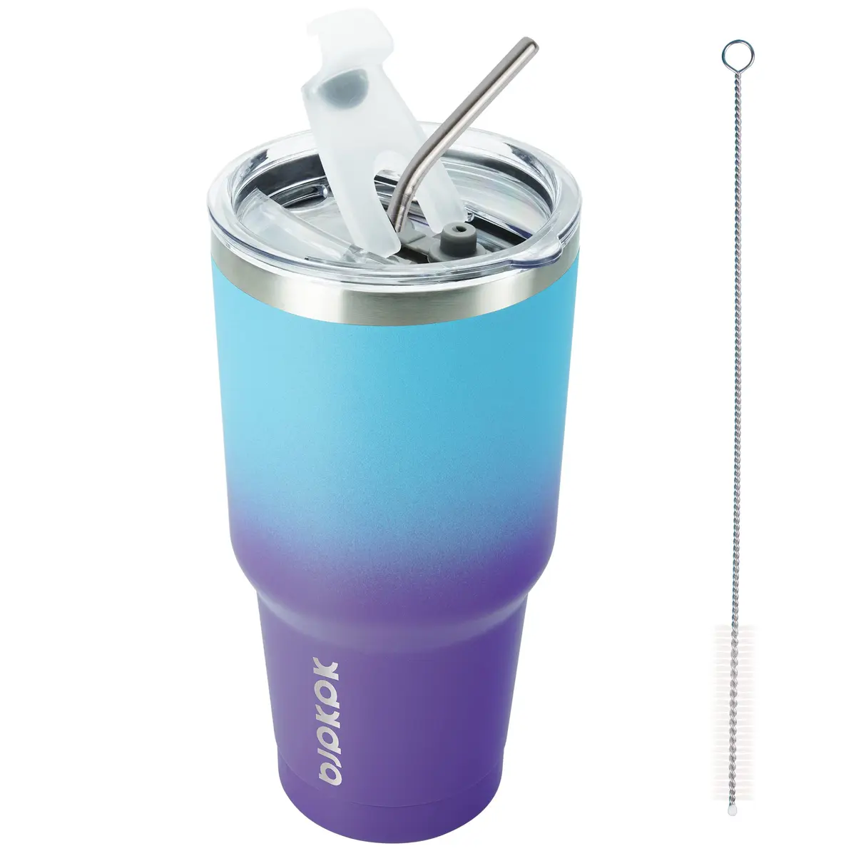 BJPKPK 30 oz (890 ml) Insulated Tumbler with Lid and Straw | Double Wall Vacuum Stainless Steel - main product image