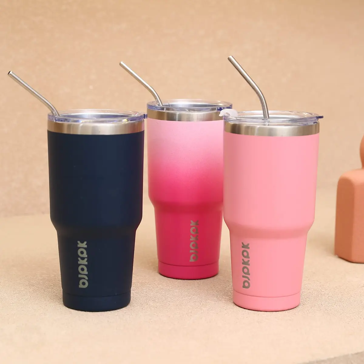 BJPKPK 30 oz (890 ml) Insulated Tumbler with Lid and Straw | Double Wall Vacuum Stainless Steel - view 7