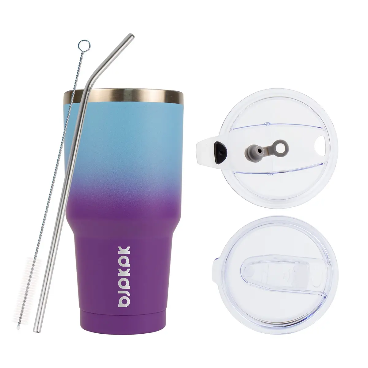 BJPKPK 30 oz (890 ml) Insulated Tumbler with Lid and Straw | Double Wall Vacuum Stainless Steel - view 2