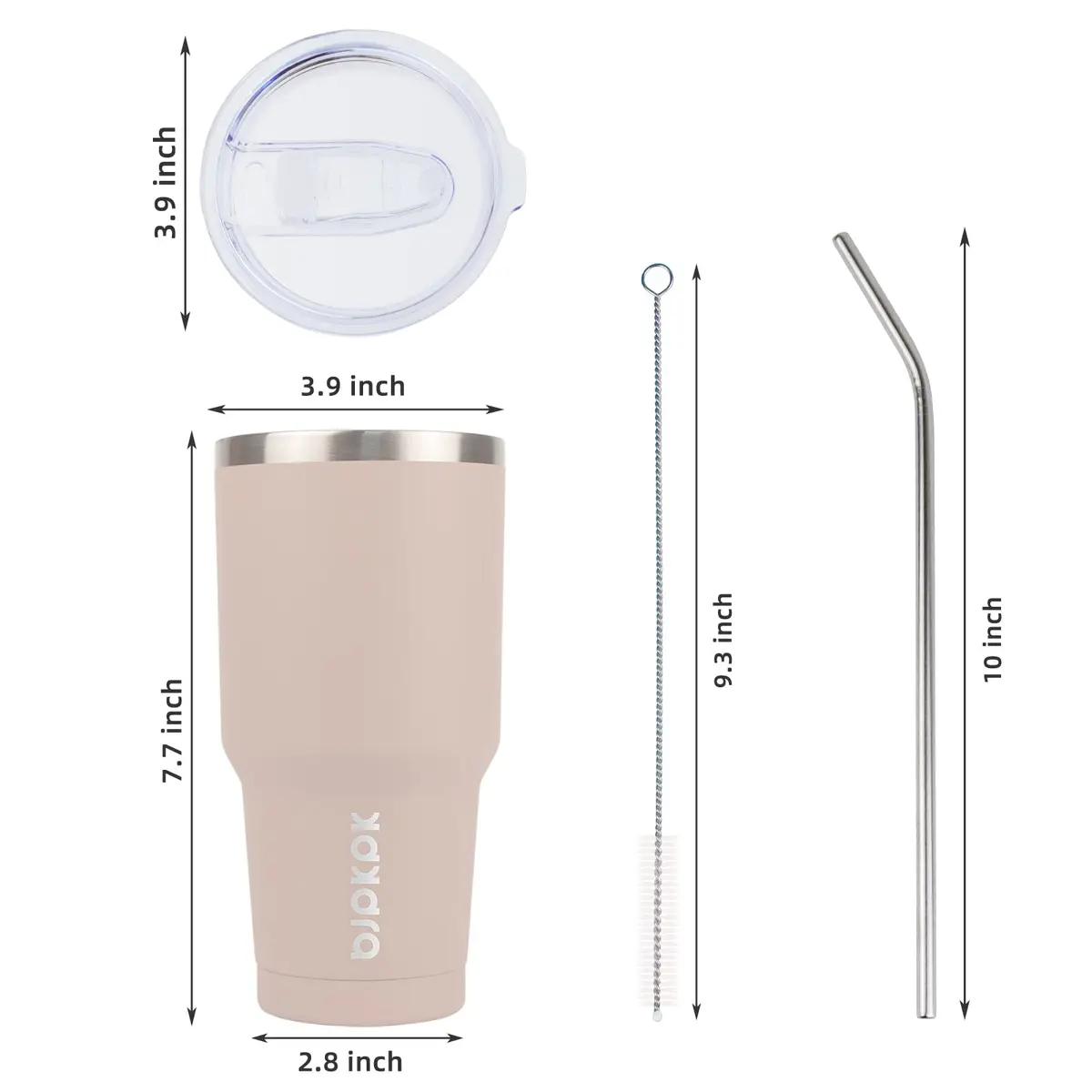BJPKPK 30 oz Tumbler with Lid and Straw, Insulated Stainless Steel Cup | Keeps Drinks Hot or Cold for Hours - view 3