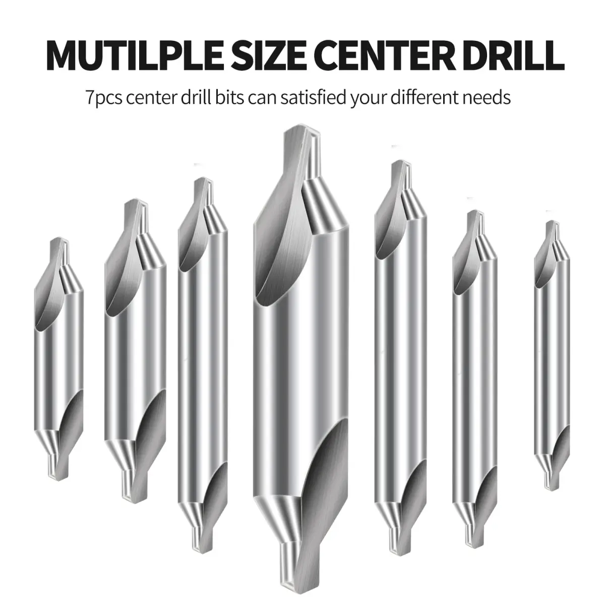 Aleric Center Drill Bits Set - 7 Pcs HSS 60-Degree Countersink Tools | 1.0-5.0mm Sizes - view 5
