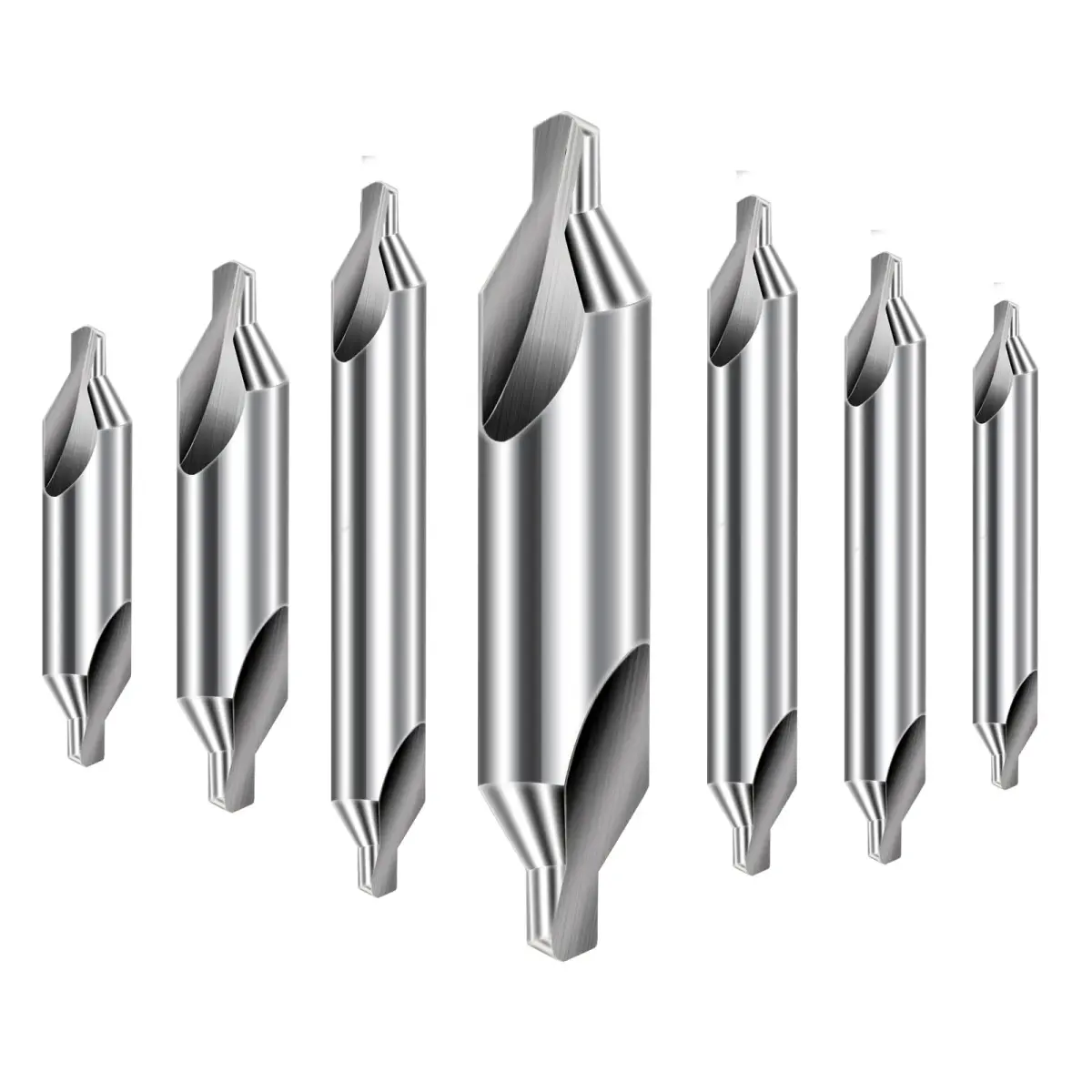 Aleric Center Drill Bits Set - 7 Pcs HSS 60-Degree Countersink Tools | 1.0-5.0mm Sizes - view 2