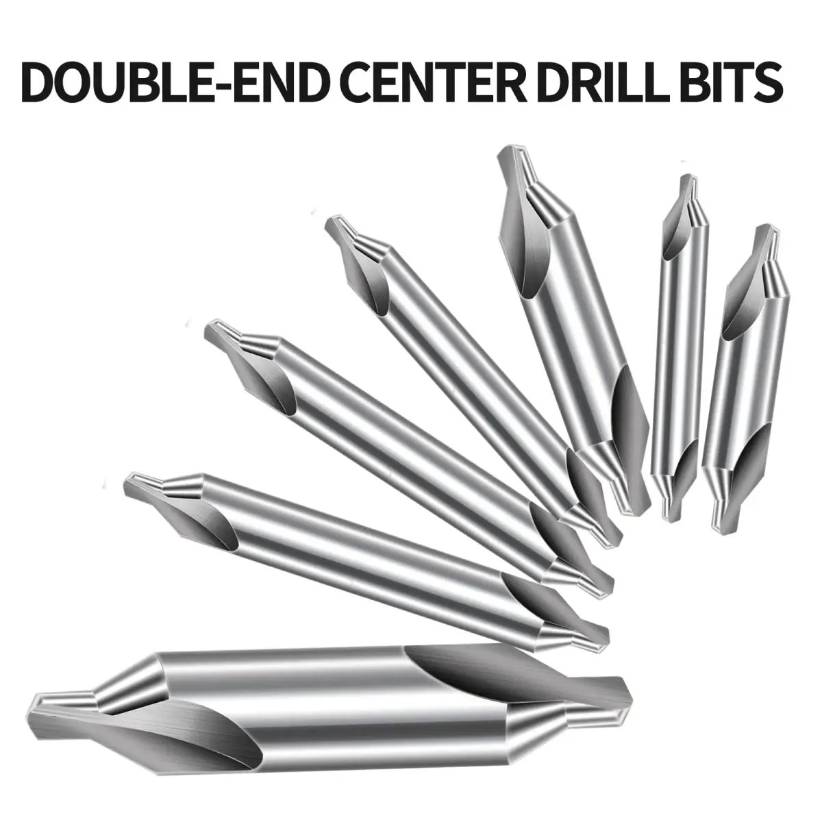 Aleric Center Drill Bits Set - 7 Pcs HSS 60-Degree Countersink Tools | 1.0-5.0mm Sizes - view 3