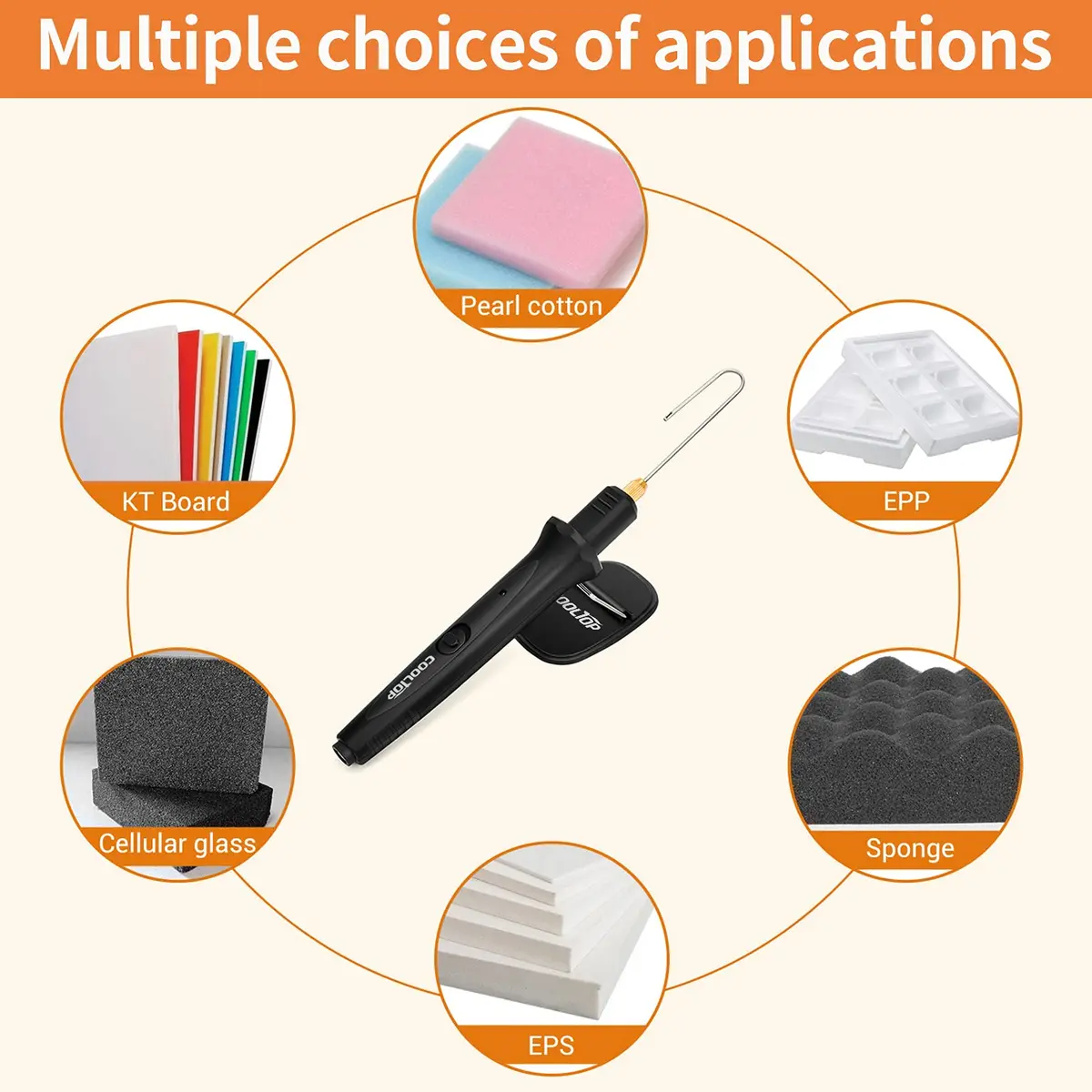 COOLTOP 18W Hot Wire Foam Cutter Kit with 3 Tips & Cleaning Pen | 6 inch (15cm) Stainless Steel Blade - view 6