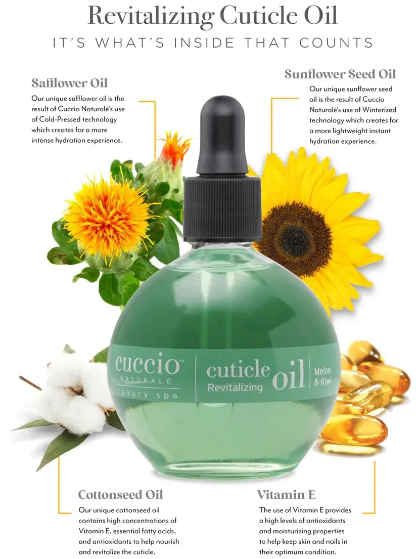 Cuccio Naturale Melon & Kiwi Revitalizing Cuticle Oil 2.30 Fl Oz | Hydrating Nail & Cuticle Conditioner - view 2