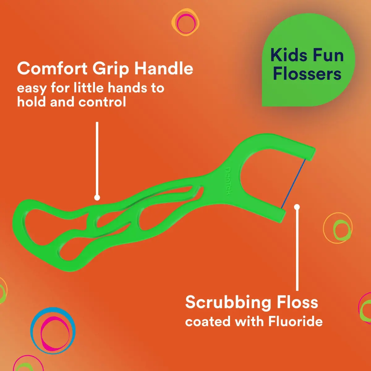 DenTek Kids Fun Flossers Wild Fruit Flavor 90 Count | ADA Accepted Floss Picks for Kids Ages 10 and Under - view 4