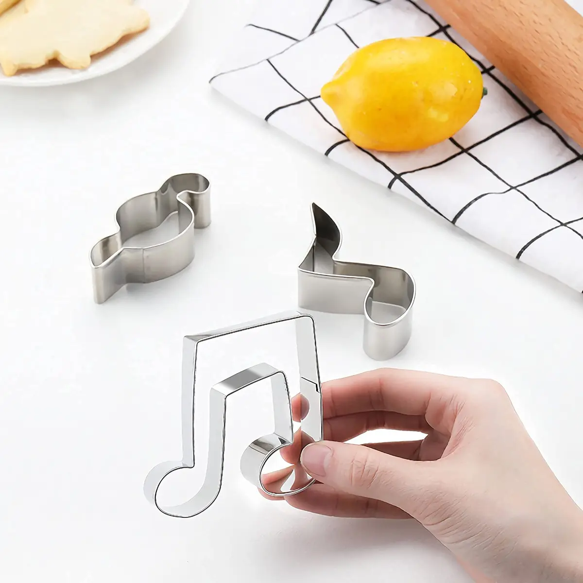 azflyife Music Note Cookie Cutter Shapes Set - 8 Pieces Stainless Steel Musical Instruments | Perfect for Baking & Parties - view 3