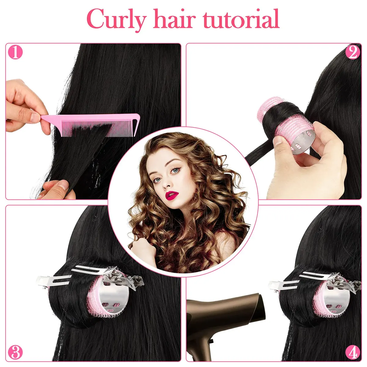 Willbond Self Grip Hair Rollers 37 pcs | Pink Series for Wavy & Curly Styles - view 5