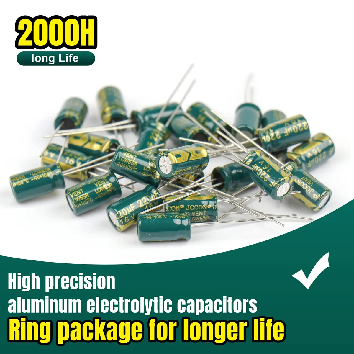 BEEYUIHF Aluminum Electrolytic Capacitor Assortment Kit 925Pcs (1uF-1500uF, 10V-63V) | Radial Lead, -40 to +105°C, 2000+ Hour Life - view 3