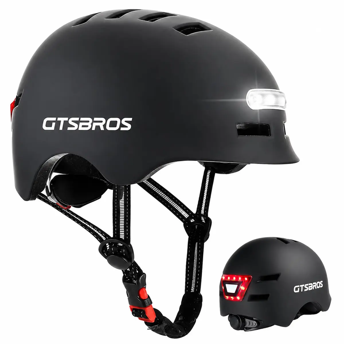 GTSBROS Adult Bike Helmet with Light - Adjustable Mountain & Road Cycling Helmet for Men Women | 56.5-59.5CM - main product image