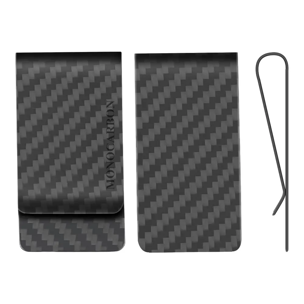 MONOCARBON Carbon Fiber Money Clip for Men | 2.8in (7.1cm) Slim Minimalist Wallet - view 9