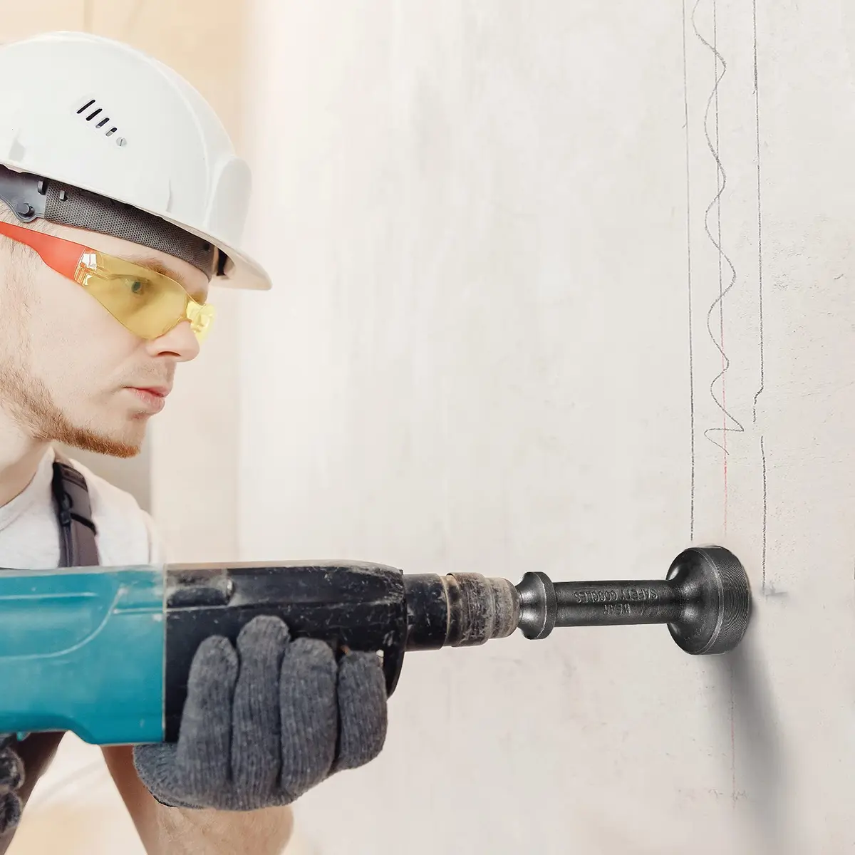 Mudder Smoothing Pneumatic Hammer Attachment 10x3x3 cm | Durable Steel Chisel for Demolition - view 7