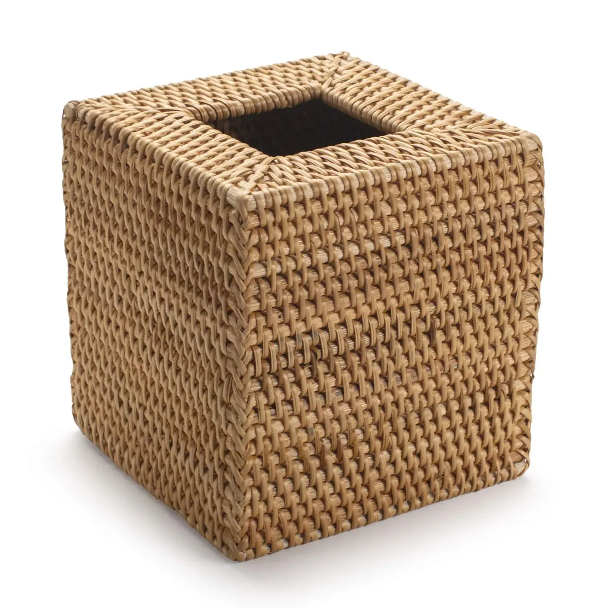 DECRAFTS Natural Rattan Square Tissue Box Cover 14cm (5.5x5.5x5.9 Inch) | Rustic Home Decor Organizer - view 2