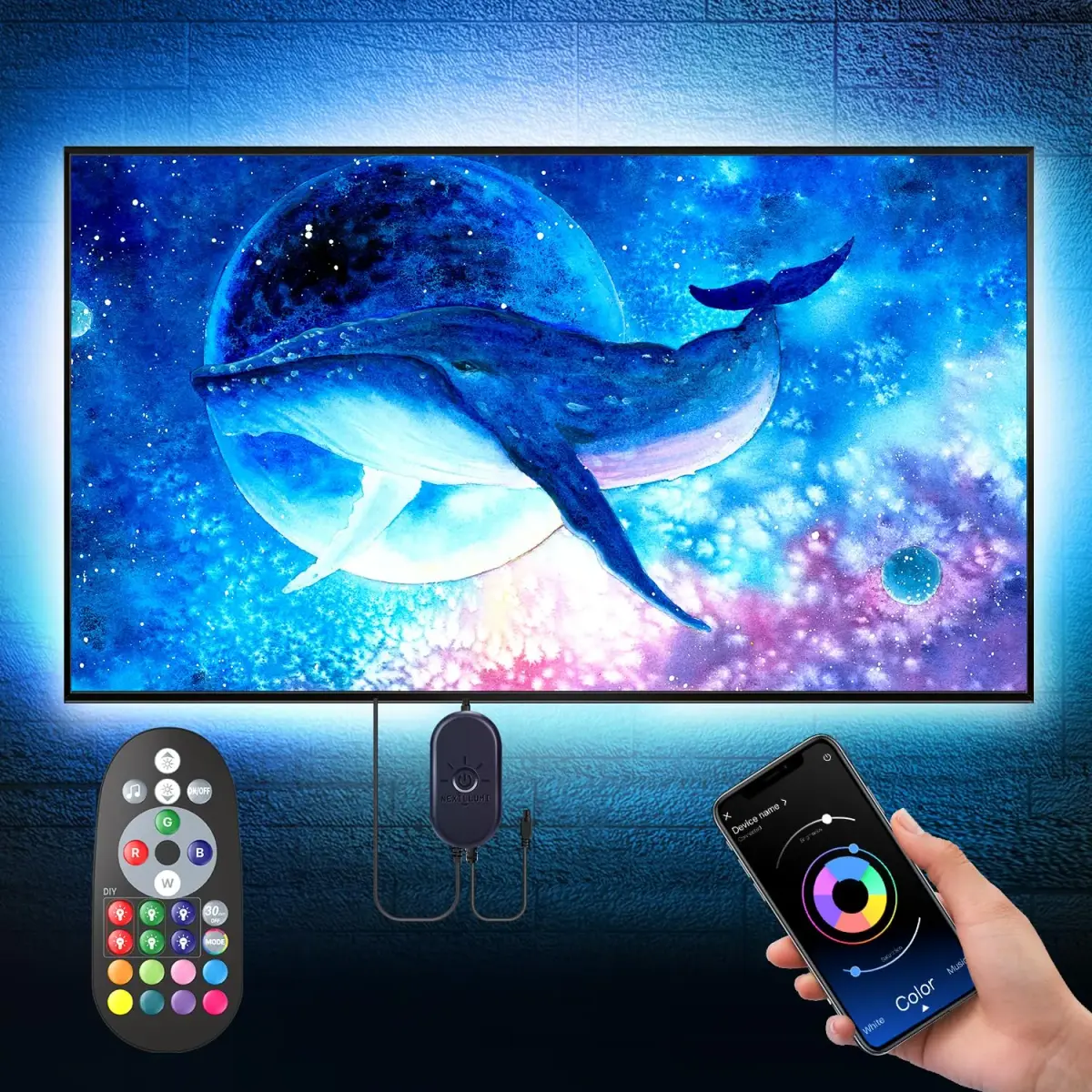 Nexillumi LED Strip Lights 5m (16.4ft) for 55-75 Inch TVs | App & Music Sync Ambient Lighting - main product image