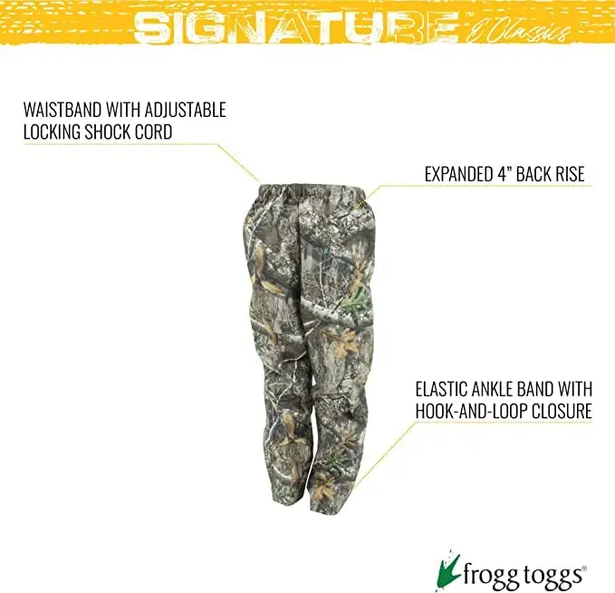 FROGG TOGGS Men's Pro Action Waterproof Pant - Long Realtree Edge | Breathable, Waterproof Rainwear for Outdoors - view 3