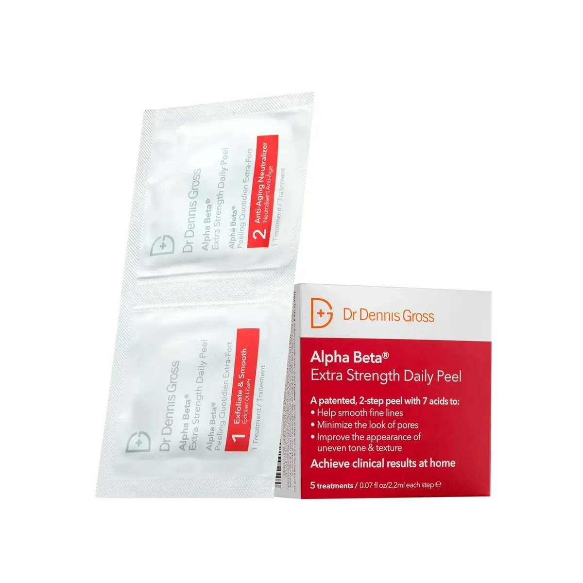 Dr Dennis Gross Alpha Beta Extra Strength Exfoliating Daily Peel 5 Pack | Professional Results for Radiance & Pores - main product image
