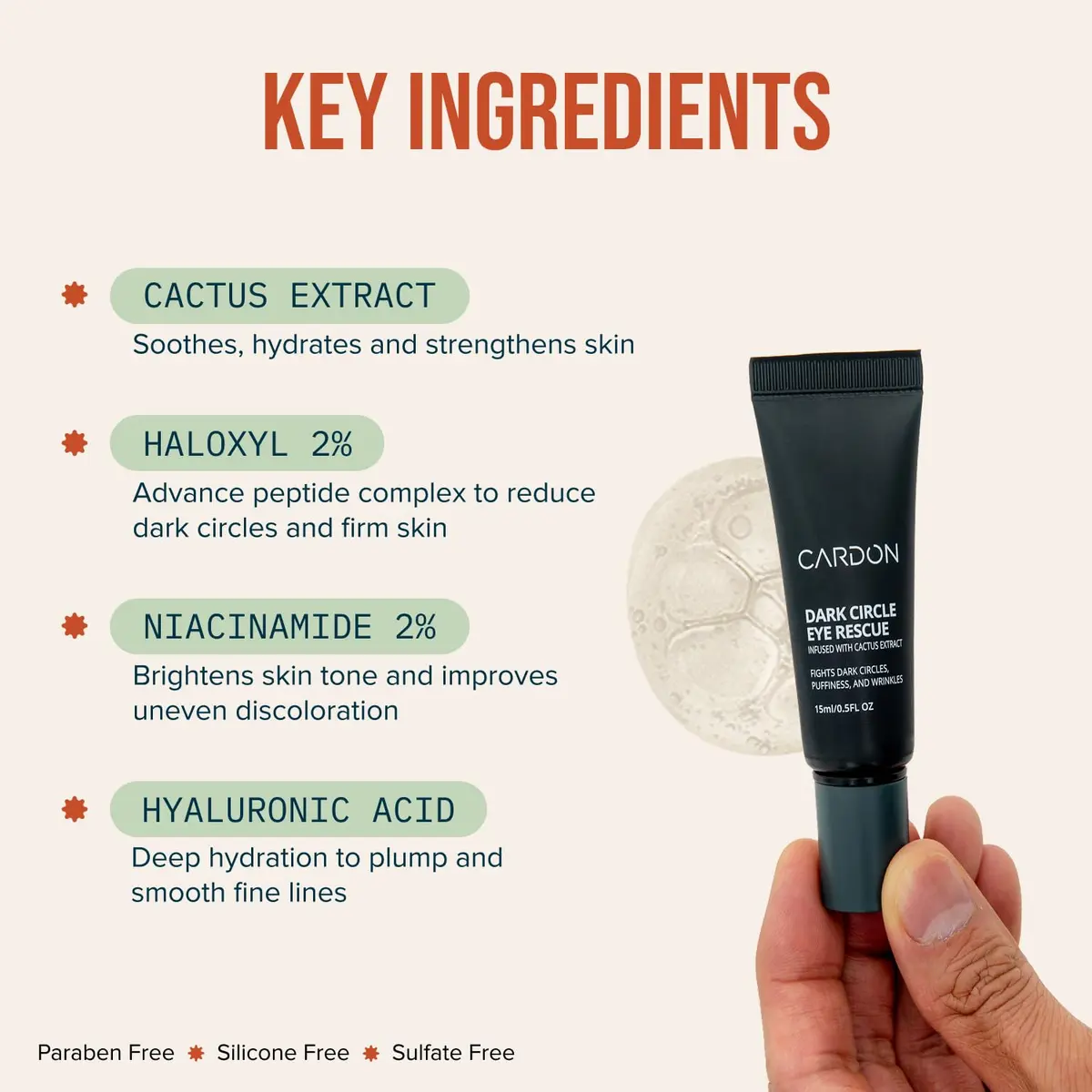 Cardon Dark Circle Rescue Eye Stick 0.5 Fl Oz (2 Pack) | Peptides & Hyaluronic Acid for Puffy Eyes & Wrinkles - view 4