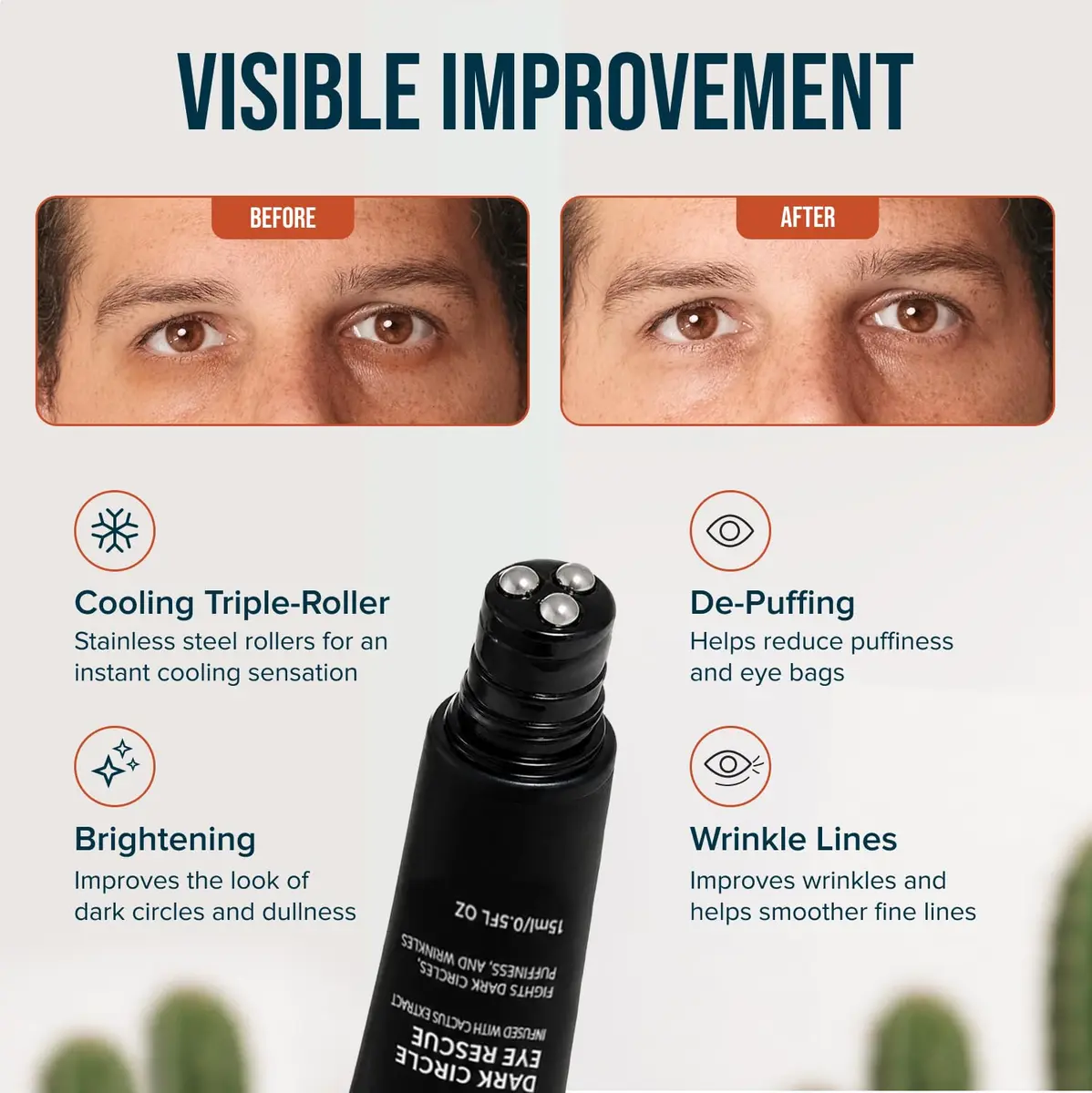 Cardon Dark Circle Rescue Eye Stick 0.5 Fl Oz (2 Pack) | Peptides & Hyaluronic Acid for Puffy Eyes & Wrinkles - view 3