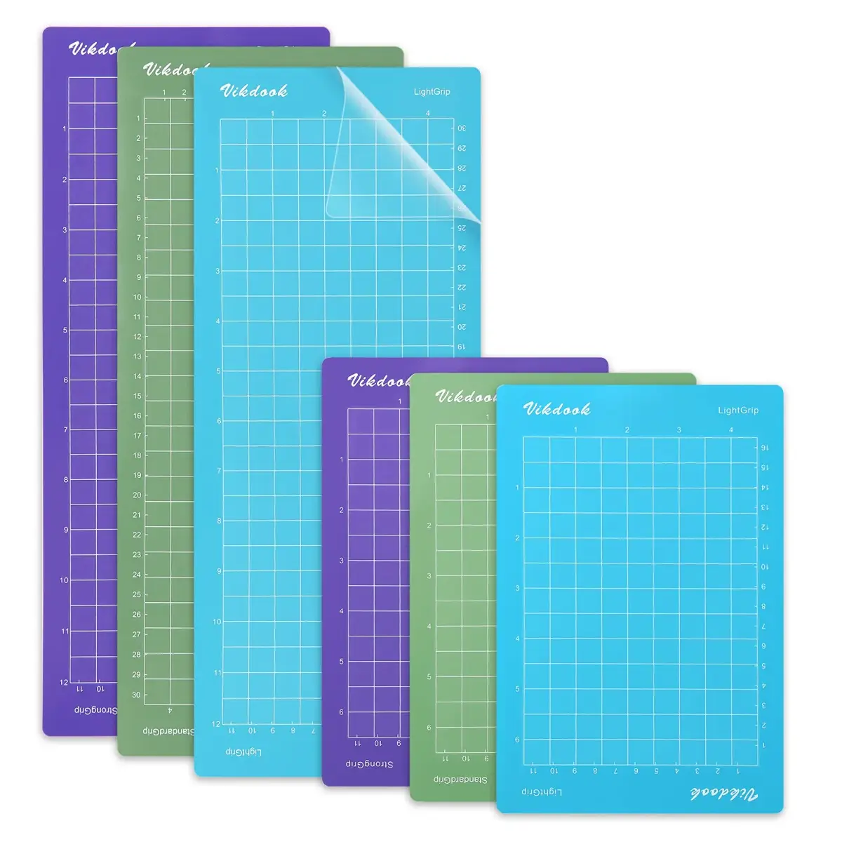 VIKDOOK Cutting Mat for Cricut Joy 4.5”x12” & 4.5”x6.5” Variety Grip 6-Pack | Sticky Adhesive Mats for Paper, Vinyl, Cardstock - main product image