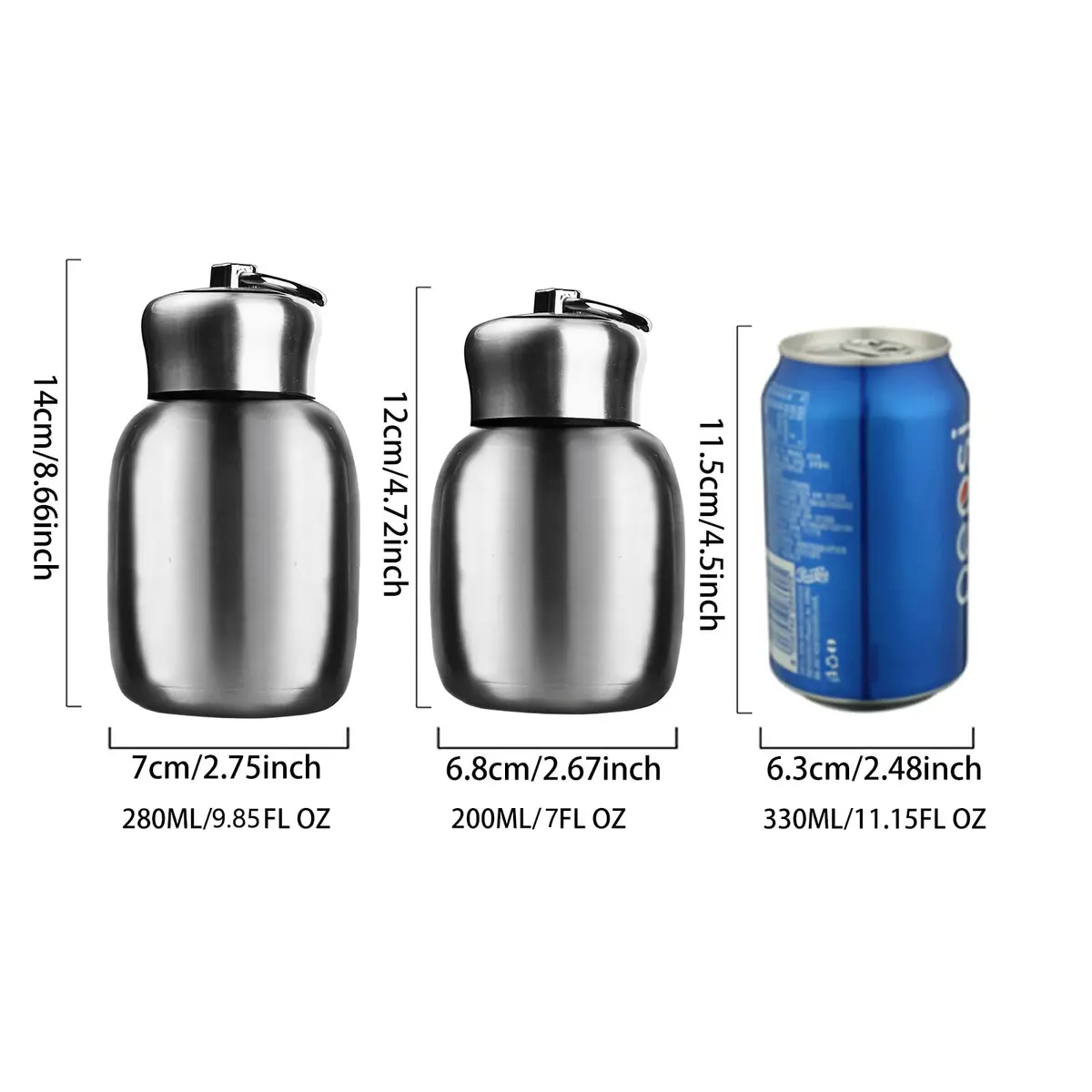 Comeon 7oz Stainless Steel Water Bottle Vacuum Insulated Mug, Original | Compact Travel Flask for Hot & Cold Drinks - view 2