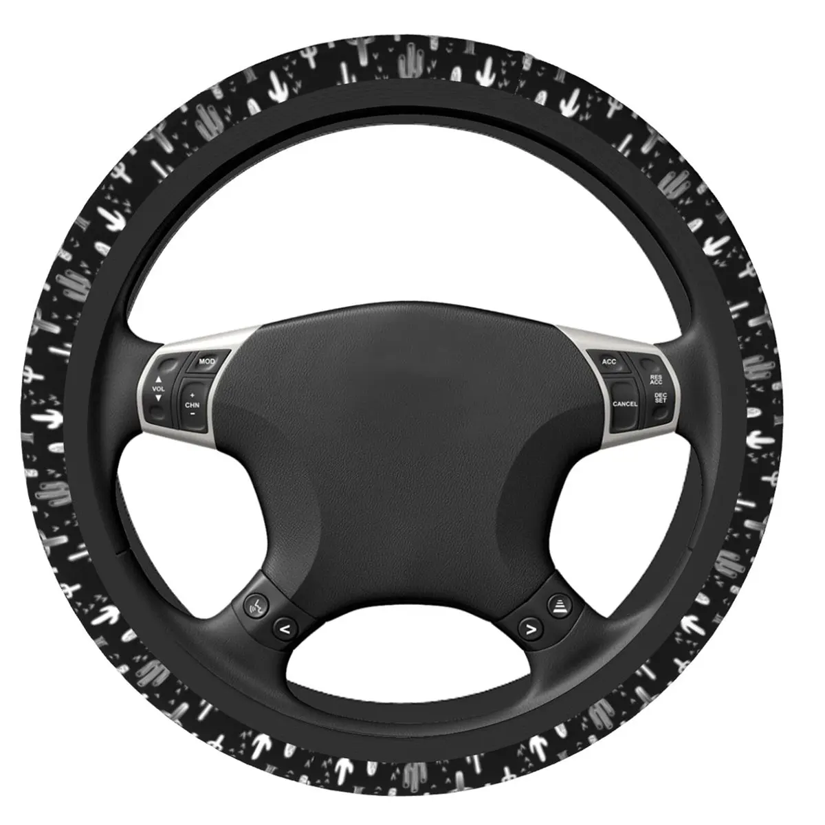 KUOAICY Fun Western Cactus Steering Wheel Cover 15 in | Breathable Neoprene, Universal Fit - view 3