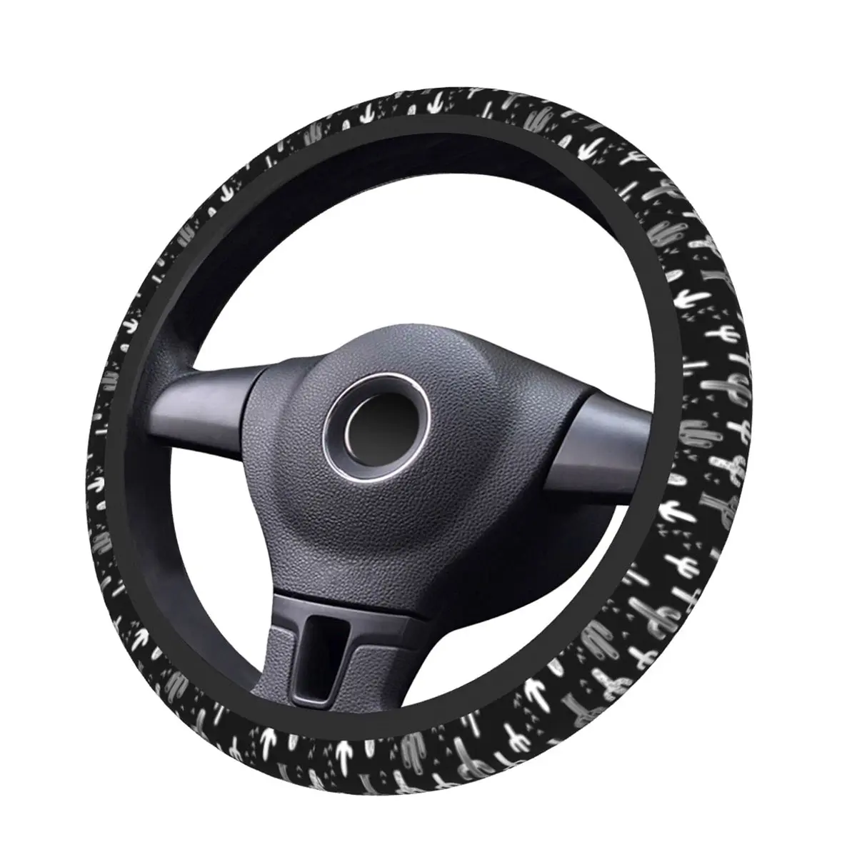 KUOAICY Fun Western Cactus Steering Wheel Cover 15 in | Breathable Neoprene, Universal Fit - view 4