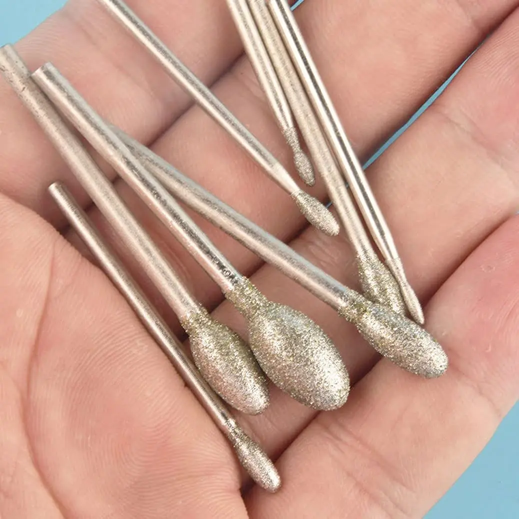 Luo ke Diamond Burr 10 Pcs 0.8mm-6mm Oval Shape | Durable Diamond Particles for Precision Carving - view 4