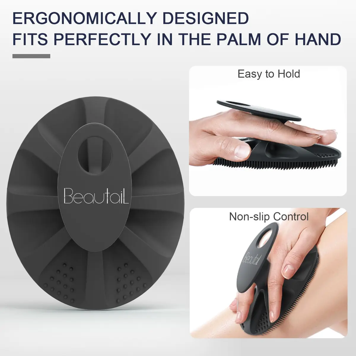 BEAUTAIL Silicone Body Scrubber Gentle Exfoliating Brush for Sensitive Skin | 83g (2.9oz) - view 5