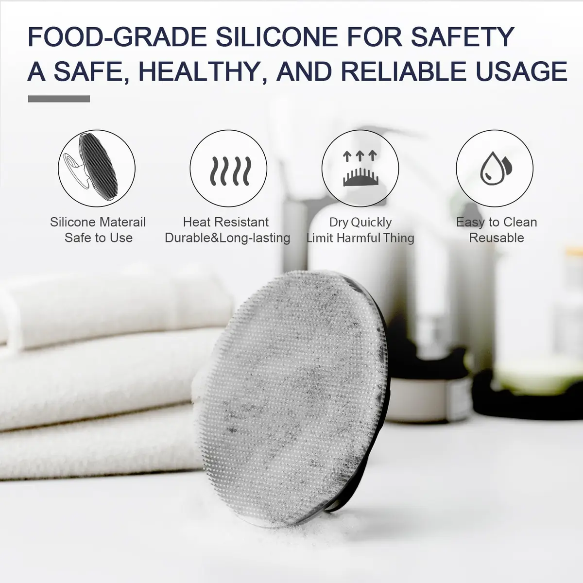 BEAUTAIL Silicone Body Scrubber Gentle Exfoliating Brush for Sensitive Skin | 83g (2.9oz) - view 3