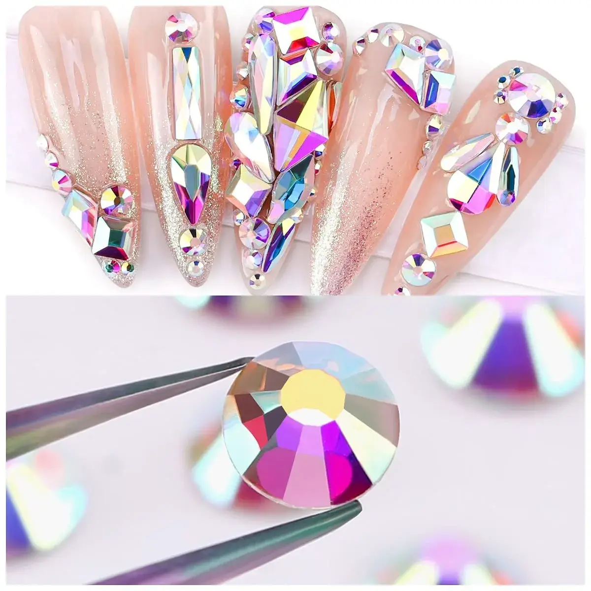 Novani Glass Crystal Rhinestones SS16 (3.8-4.0mm) 1440pcs | Flatback Round Gems for Nail Art, Crafts, Makeup, DIY Decoration - view 9