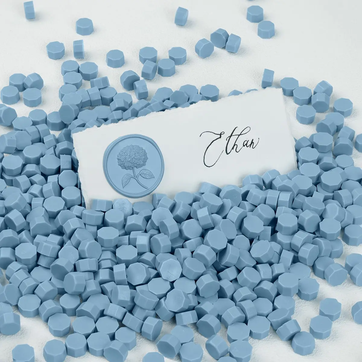 UNIQOOO Dusty Blue Sealing Wax Beads Nuggets 540 Pcs | Perfect for Wedding Invitations, Gift Wrapping, Wine Packages, Arts and Crafts Project - view 6