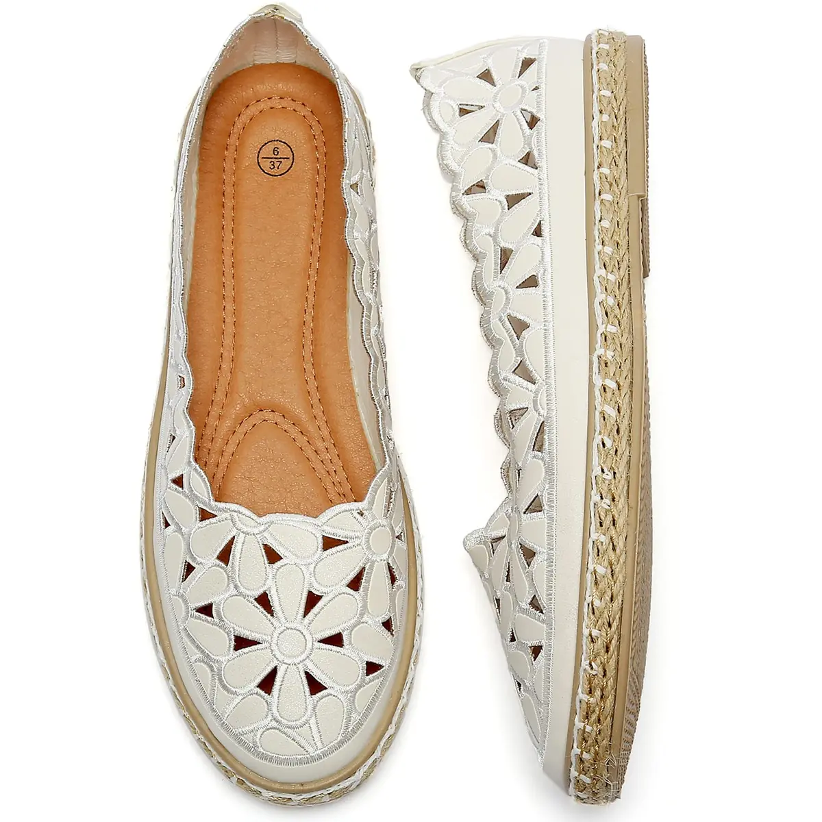 HEAWISH Women's PU Leather Ballet Flats Espadrille Loafers | Breathable, Lightweight & Casual (70-120 chars) - main product image