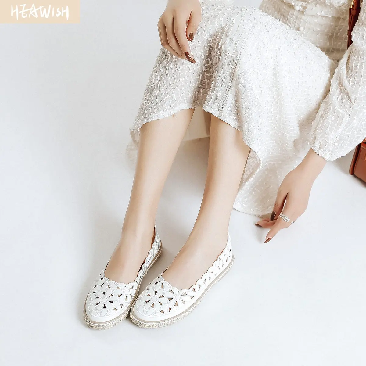 HEAWISH Women's PU Leather Ballet Flats Espadrille Loafers | Breathable, Lightweight & Casual (70-120 chars) - view 2