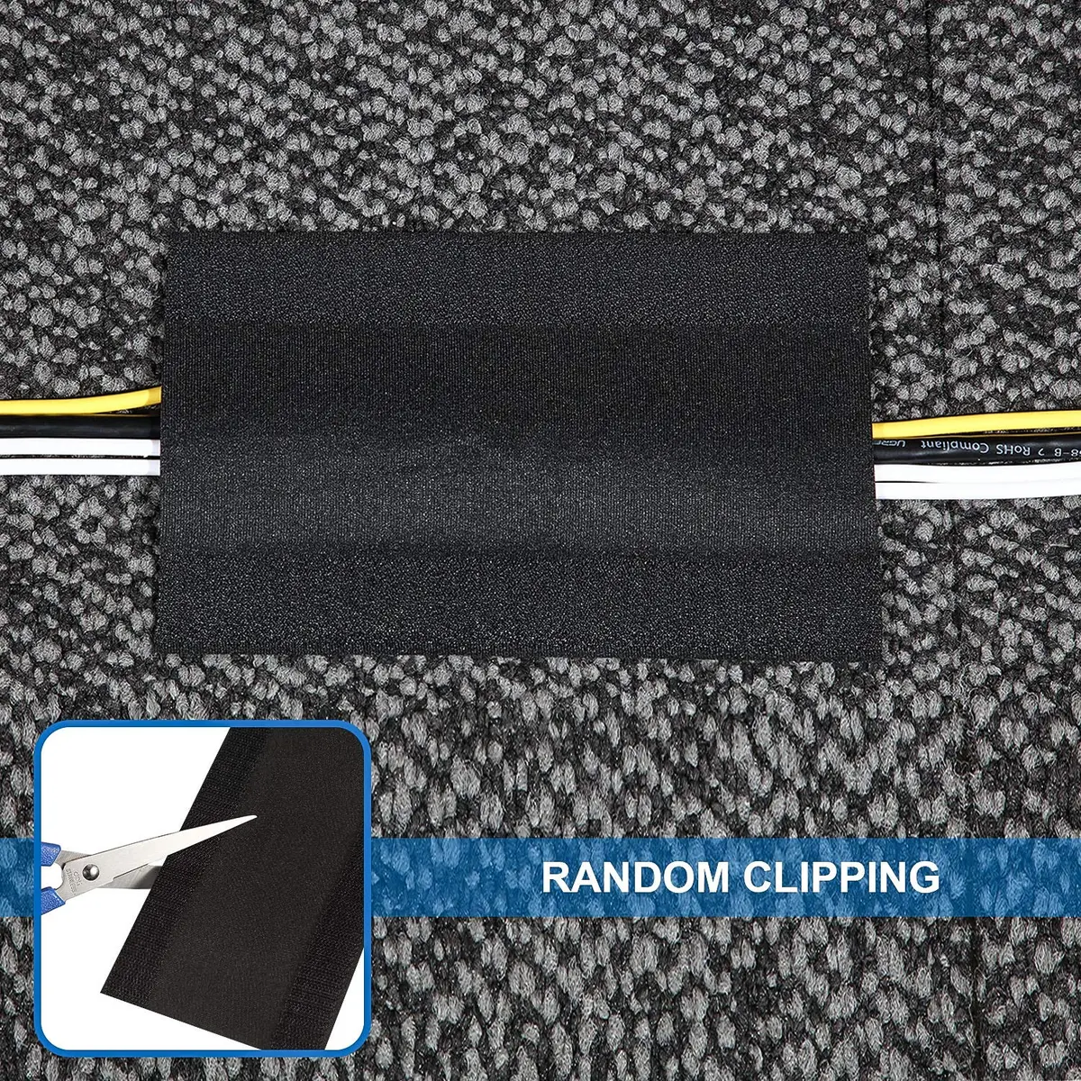 WILLBOND Carpet Cord Cover Cable Protector 9.84 Ft Black | Floor Cable Management for Carpets - view 6