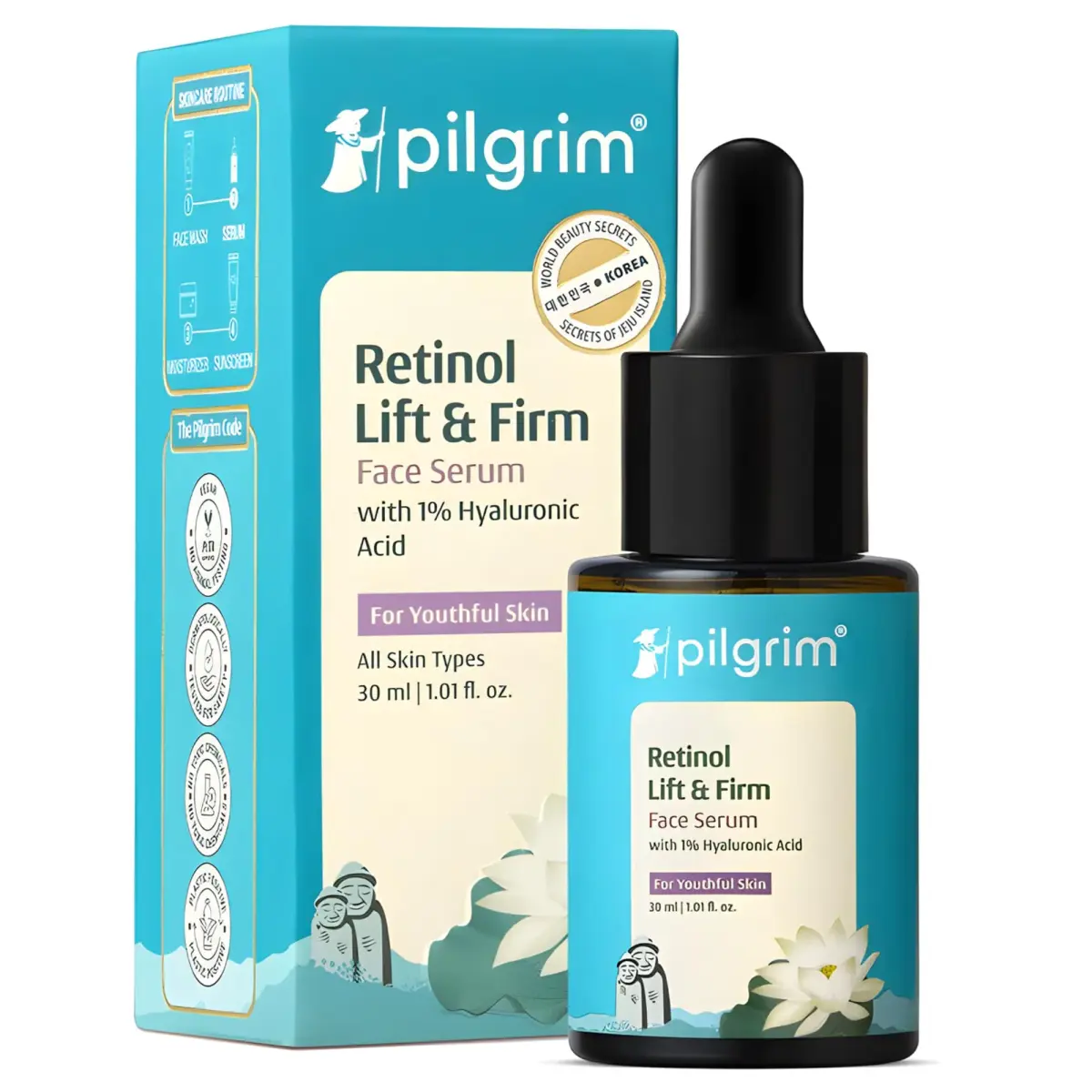 Pilgrim Retinol 0.5% Serum with 1% Hyaluronic Acid 30ml (1.01 Fl Oz) | Anti-Aging Face Serum for Wrinkles & Fine Lines - main product image