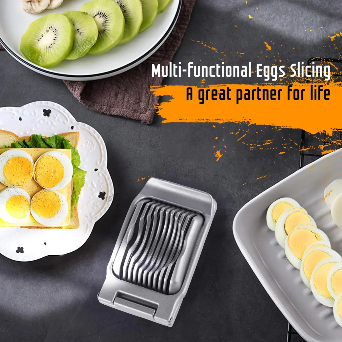 REDSETS Multipurpose Heavy Duty Aluminium Egg Slicer with Stainless Steel Wire | 9 cm (3.5 in) Slices - view 7