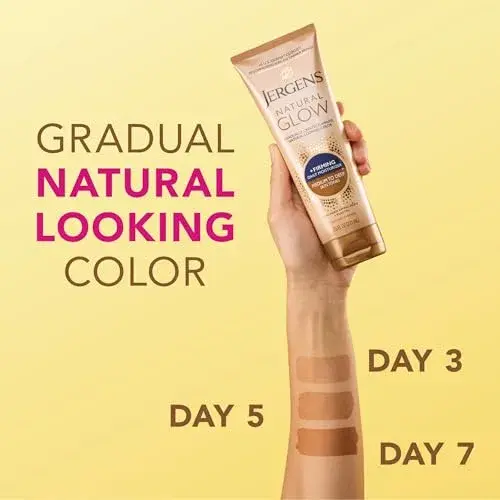 Jergens Natural Glow +Firming Body Lotion, Medium-Deep, 2x222ml (7.5 Fl Oz) | Gradual Tan & Cellulite Reduction - view 3