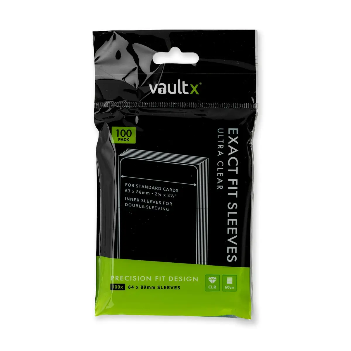 Vault X Exact Fit Inner Sleeves 100 Pack | Crystal Clear, Acid-Free, 64x89mm - main product image