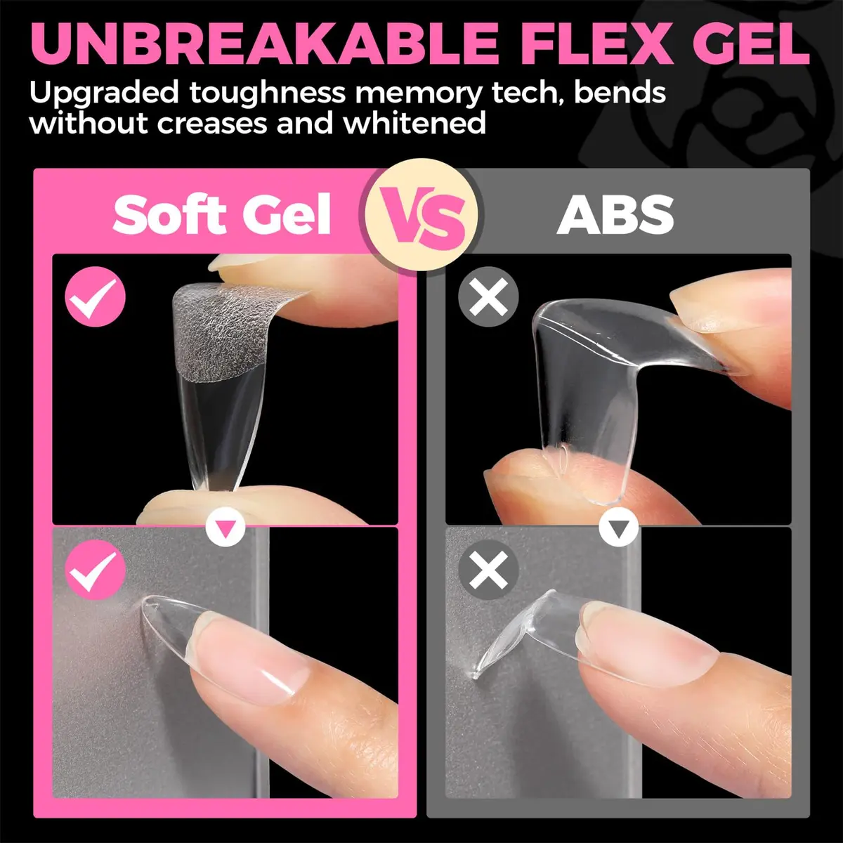 UNA GELLA Almond Gel Nail Tips 504PCS | Pre-Etched Clear Fake Nails for DIY Manicure - view 6
