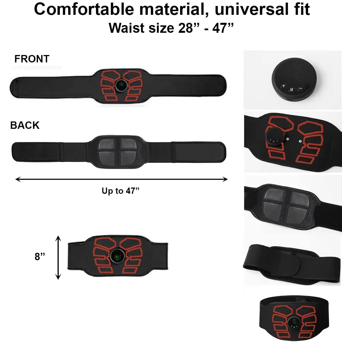 eAnjoy EMS Muscle Stimulator Belt with 12 Modes & 19 Intensity Levels | Portable Abdominal Toning Equipment - view 4