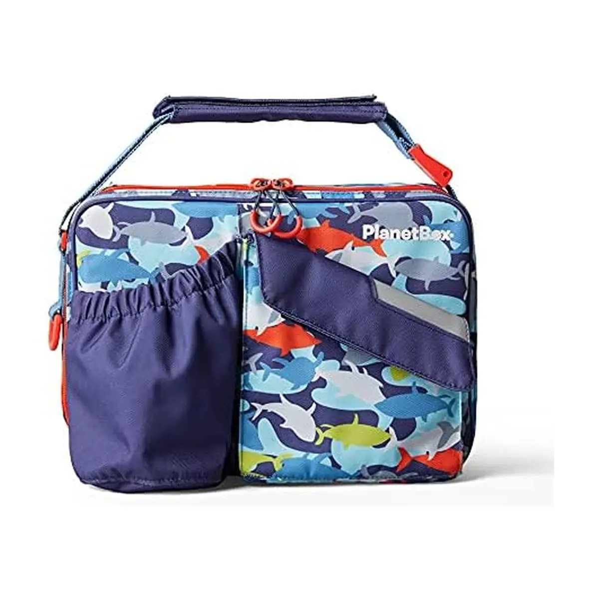 PlanetBox Insulated Lunch Bag Camo Shark Edition 22.8 cm (9 in) x 27.9 cm (11 in) x 6.4 cm (2.5 in) | Versatile Carry Bag for School & Adventures - main product image